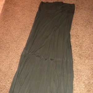Long olive green maxi skirt
